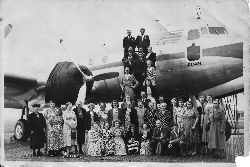 schiphol 1950 deelnemers van het Spar reisje